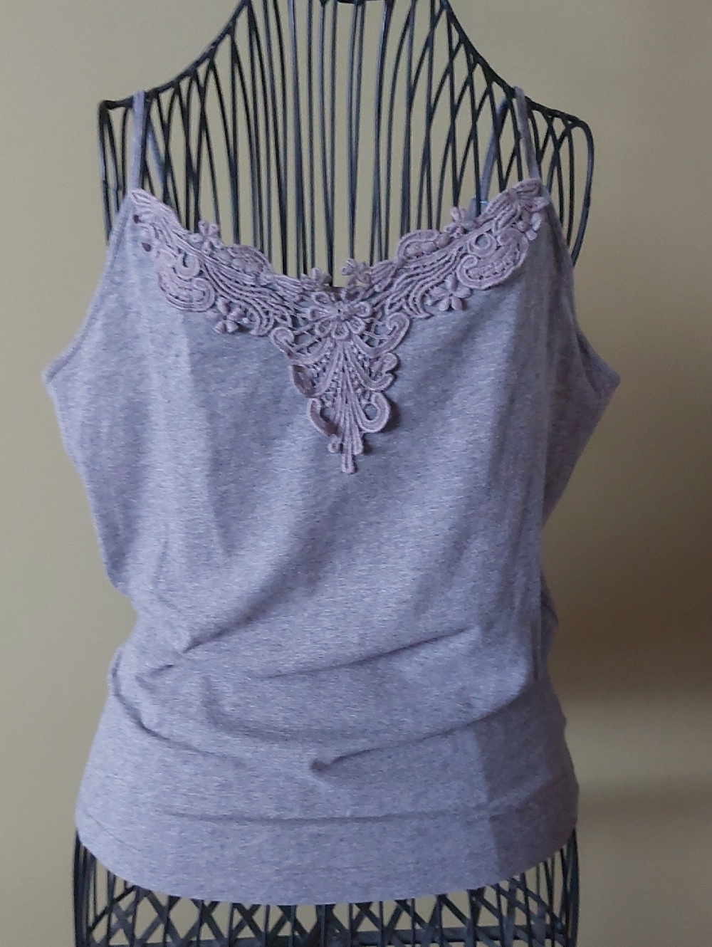 Van Heusen Lavender Lace-Front Camisole